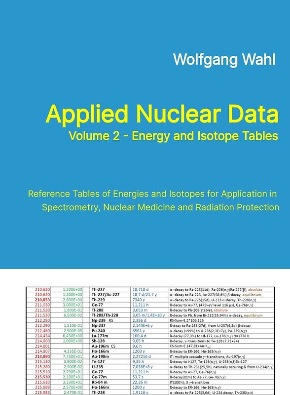 Applied Nuclear Data, Volume 2 - Energy and Isotope Tables