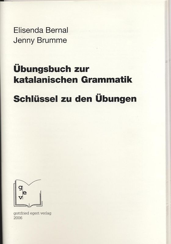 Übungsbuch zur katalanischen Grammatik