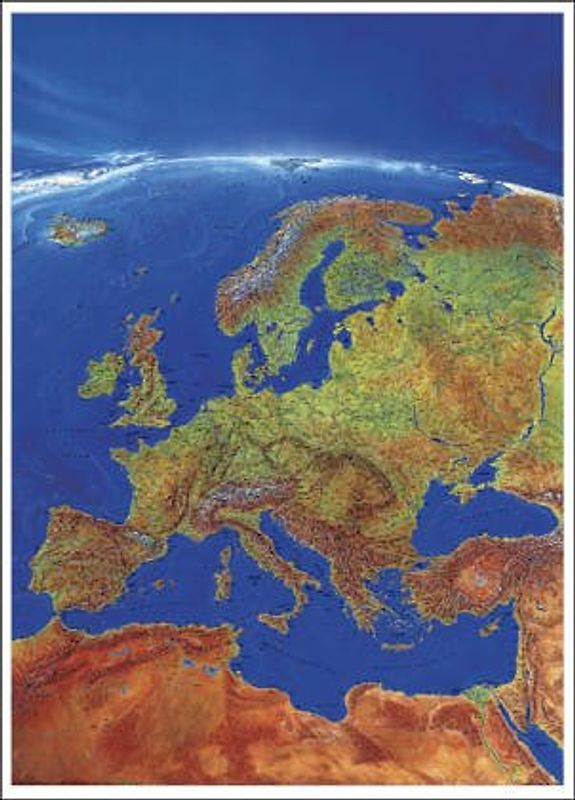 Europa Panorama Kleinformat. Wandkarte / Poster
