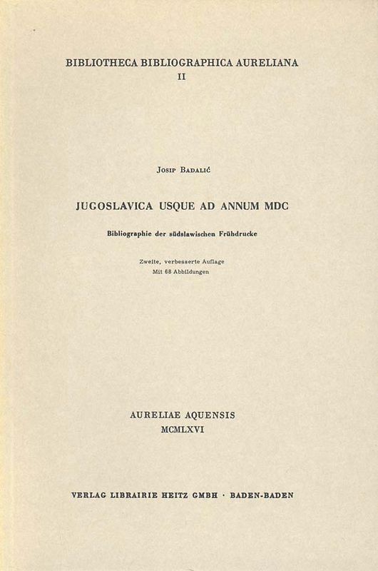 Jugoslavica usque ad annum MDC