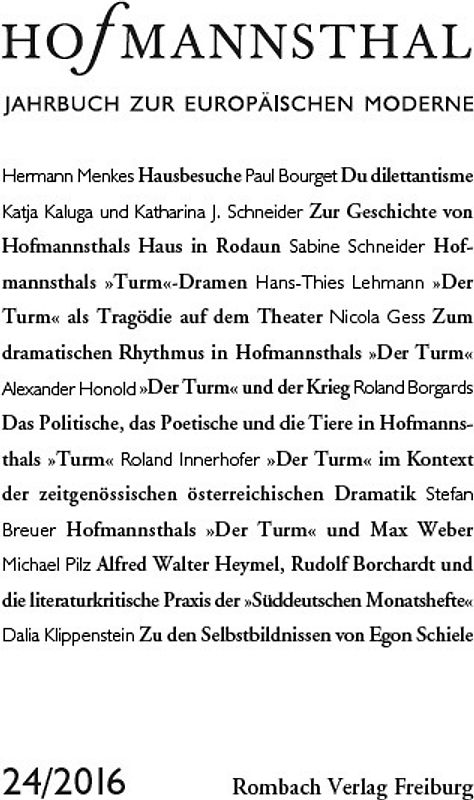 Hofmannsthal Jahrbuch zur Europäischen Moderne