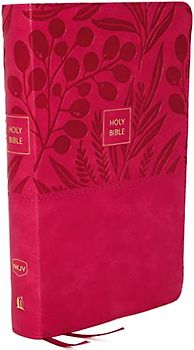 NKJV, End-of-Verse Reference Bible, Personal Size Large Print, Leathersoft, Pink, Thumb Indexed, Red Letter, Comfort Print