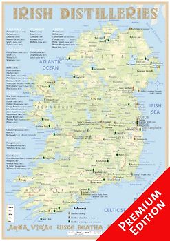 Whiskey Distilleries Ireland - Poster 42x60cm Premium Edition