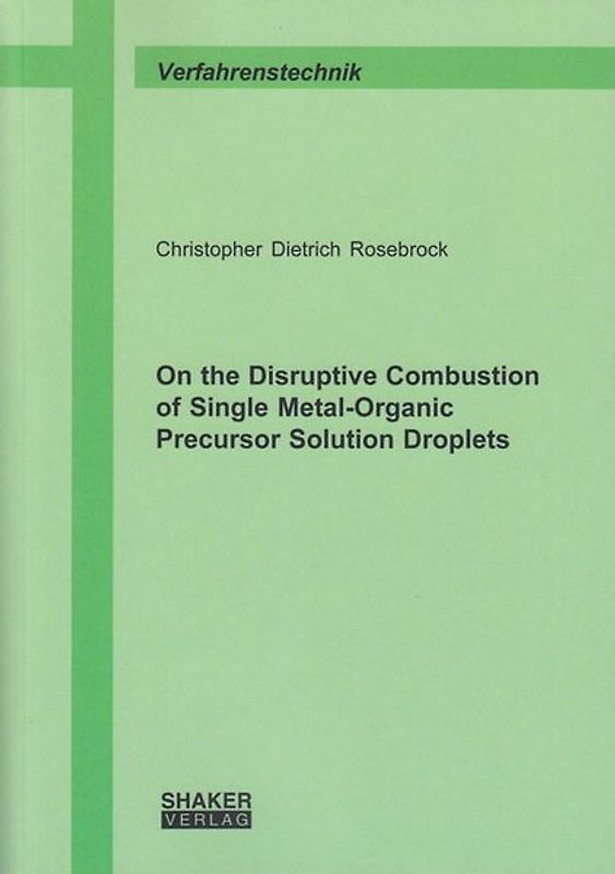 On the Disruptive Combustion of Single Metal-Organic Precursor Solution Droplets