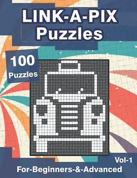 Link-A-Pix Puzzle Book: Logilinks Puzzles with 100 Easy and Medium Brainteasers for Beginners