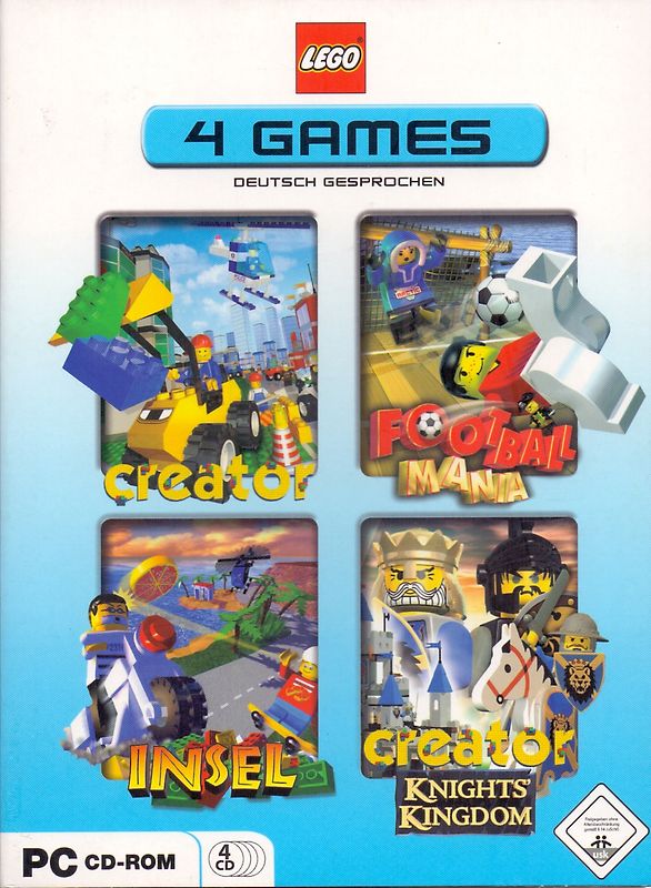 LEGO 4 PC GAMES : Creator / Football Mania / Insel / Creator Knights Kingdom PC Spiele