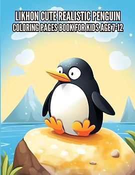 Likhon Cute Realistic Penguin Coloring Pages Book for Kids Age 7-12