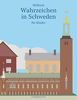 Malbuch Wahrzeichen in Schweden für Kinder
