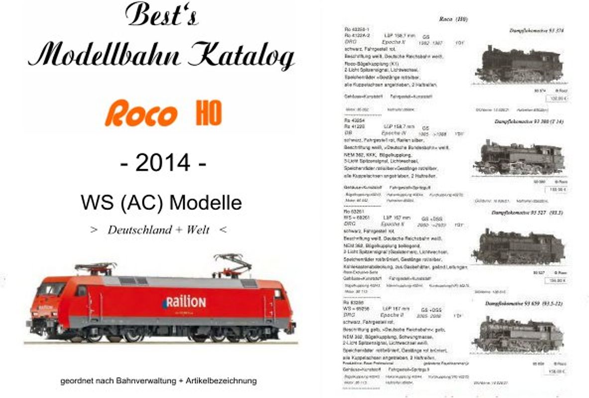 Best`s Modellbahn Katalog Roco H0 Wechselstrom Modelle 2014