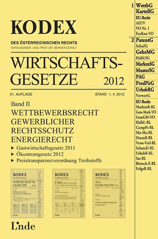 KODEX Wirtschaftsgesetze Band II