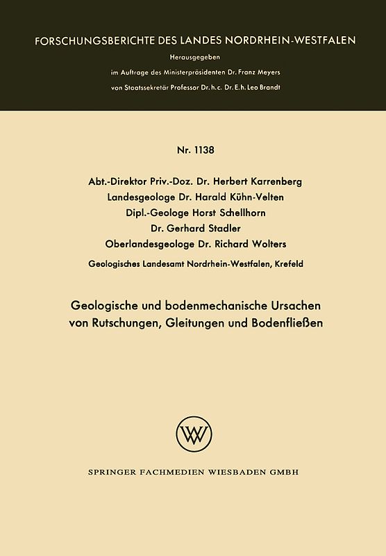 Geologische und bodenmechanische Ursachen von Rutschungen, Gleitungen und Bodenfließen