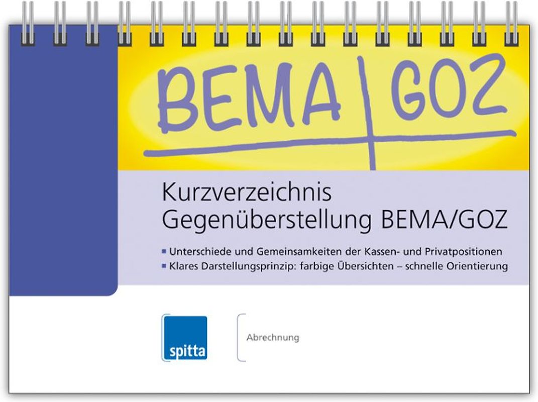 Kurzverzeichnis Gegenüberstellung BEMA/GOZ