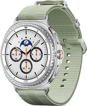 Samsung Galaxy Watch8 Classic 46 mm Boîtier aluminium blanc sur Sport Chic M/L vert sauge [Wi-Fi]