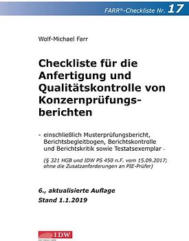 Farr, Checkliste 17 (Konzernprüfungsbericht), 6. A.