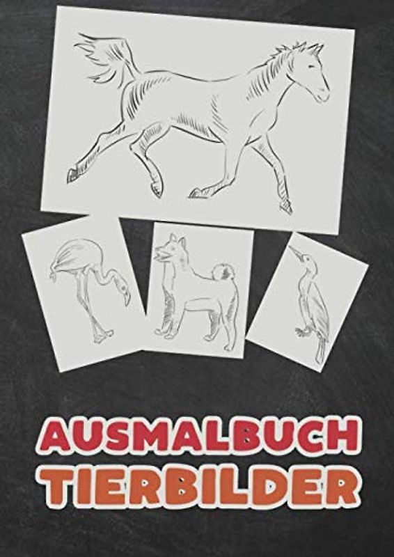 Ausmalbuch Tierbilder: Malbuch Ausmalbuch mit 33 Tieren zum Ausmalen für Jungen und Mädchen als Weihnachtsgeschenk oder Geburtstagsgeschenk