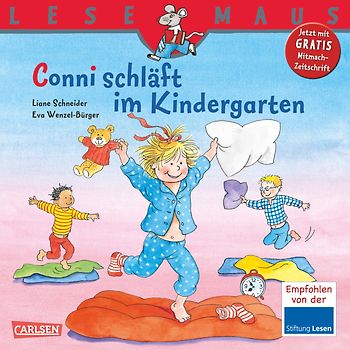 LESEMAUS 102: Conni schläft im Kindergarten