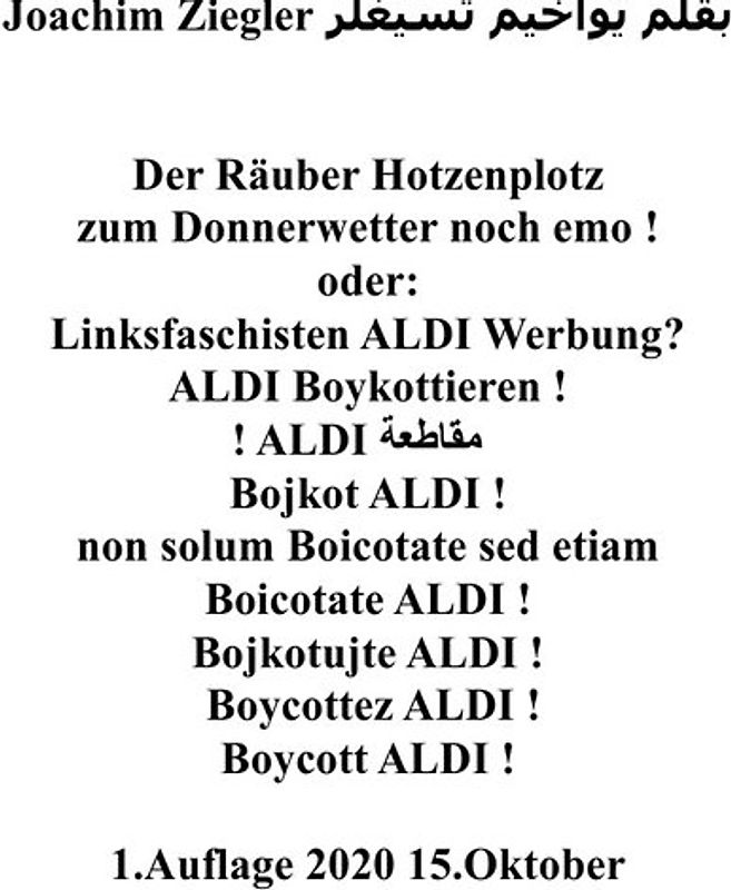 Der Räuber Hotzenplotz zum Donnerwetter noch emo ! oder: Linksfaschisten ALDI Werbung? ALDI Boykottieren !