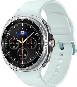 Samsung Galaxy Watch8 Classic 46 mm Boîtier aluminium noir sur Sport en silicone S/M vert d'eau [Wi-Fi]