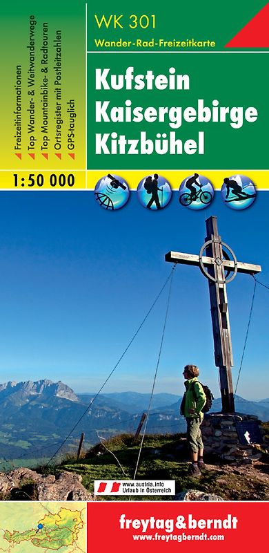 WK 301 Kufstein - Kaisergebirge - Kitzbühel, Wanderkarte 1:50.000