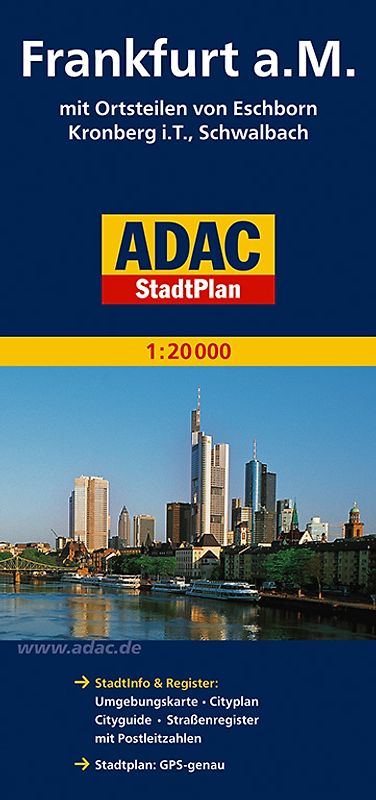 ADAC Stadtplan Frankfurt am Main 1:20.000