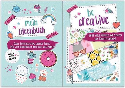 Mein Ideenbuch – mit Eintraglisten, Challenges und DIY-Ideen, inkl. Papiere und Doodle-Sticker