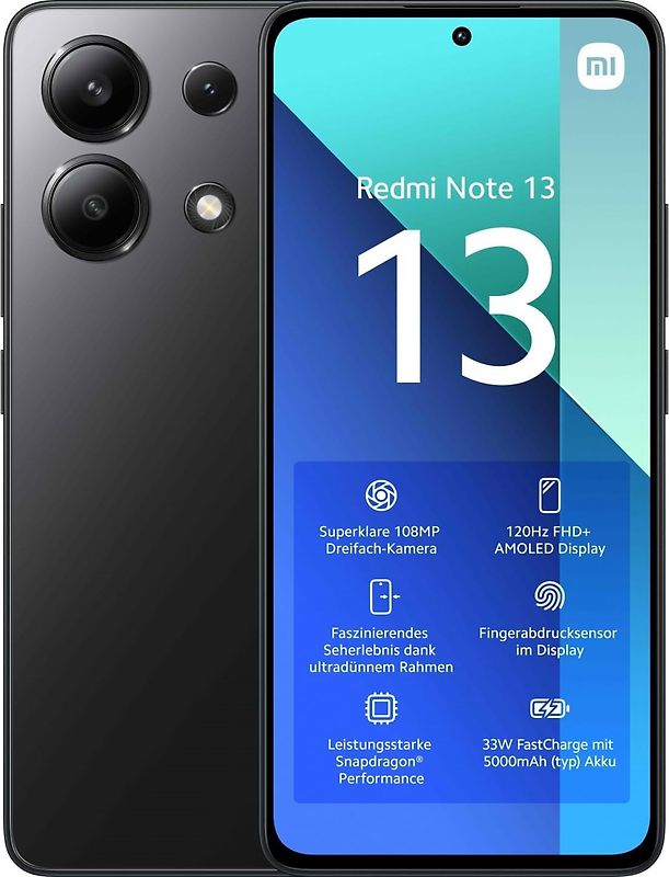 Xiaomi Redmi Note 13 Dual SIM 128Go 6Go RAM noir de minuit