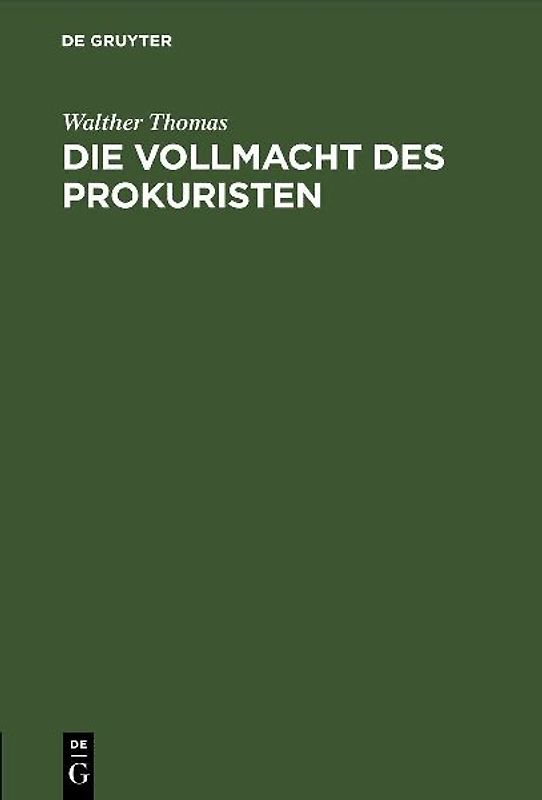 Die Vollmacht des Prokuristen