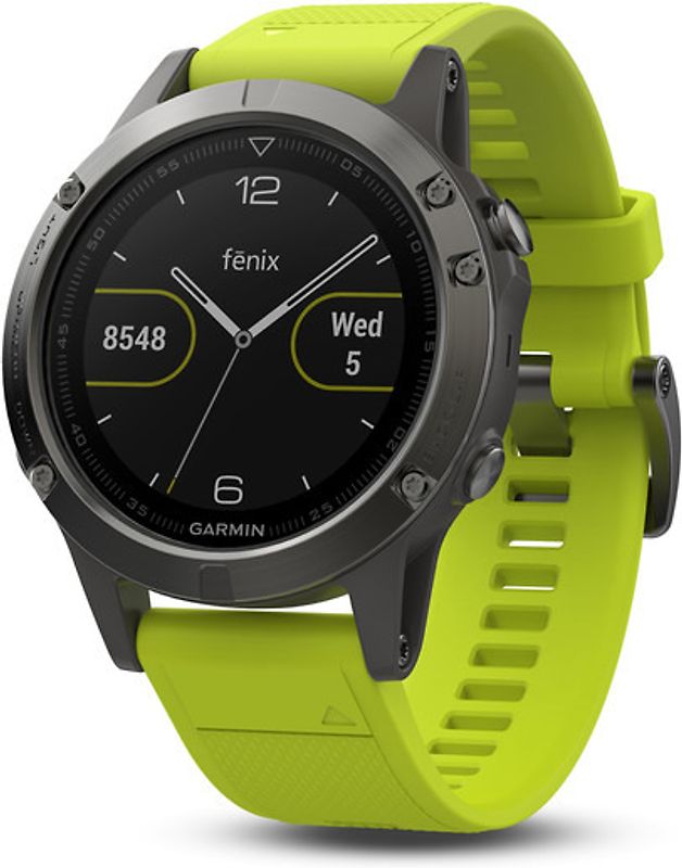Garmin Fenix 5 47 mm grise au bracelet silicone jaune