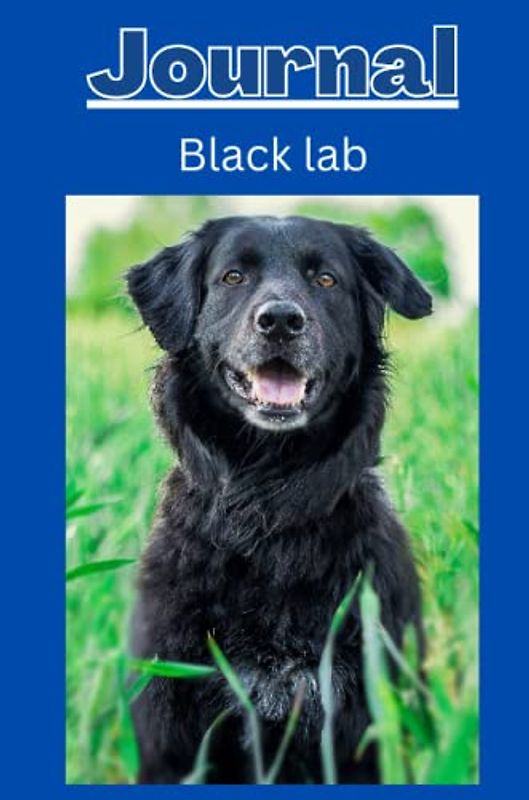 Black lab dog Journal series 2 with a cobalt blue background