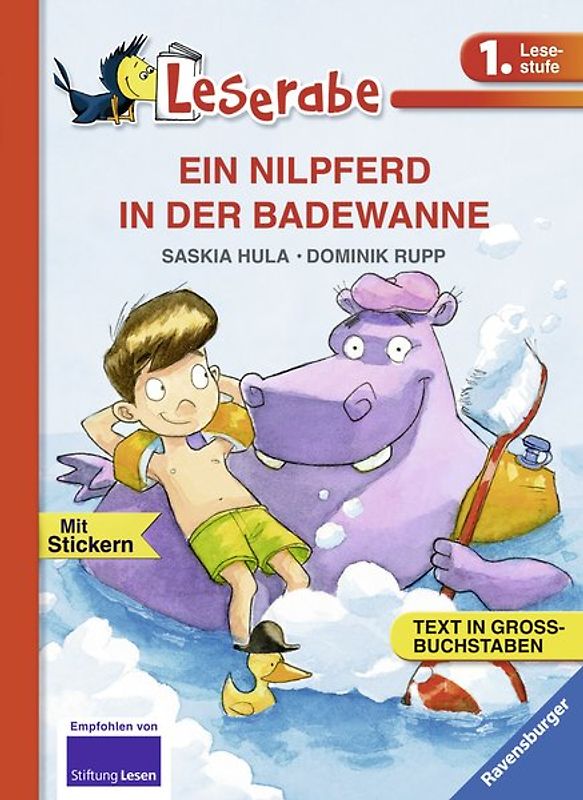 Leserabe 1. Lesestufe - EIN NILPFERD IN DER BADEWANNE