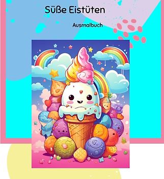 200 Süße Eistüten zum ausmalen