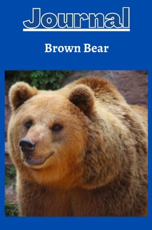 brown bear journal series 3 with a cobalt blue background