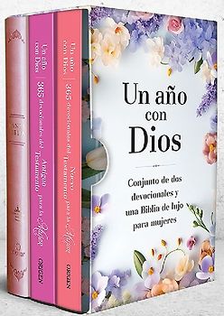 Un Año Con Dios Para Mujeres: Estuche Antiguo Y Nuevo Testamento Con Biblia / A Year with God Gift Set: Old and New Testament Devotionals with Pink Bible