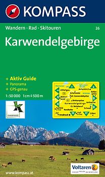 Karwendelgebirge. Wanderkarte mit Tourenführer, Panorama, Radwegen und Skitouren GPS-genau. 1:50000