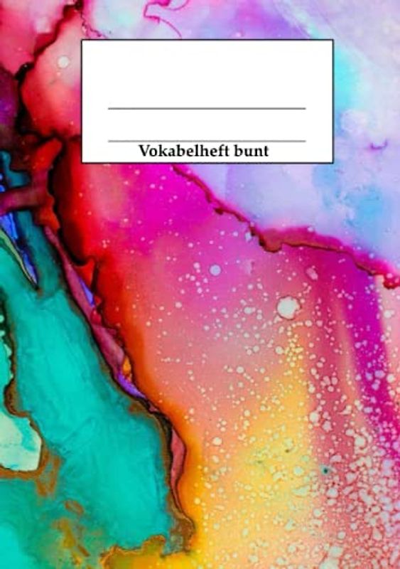 Vokabelheft bunt: Buntes Vokabelheft, DIN A5, 2 Spalten