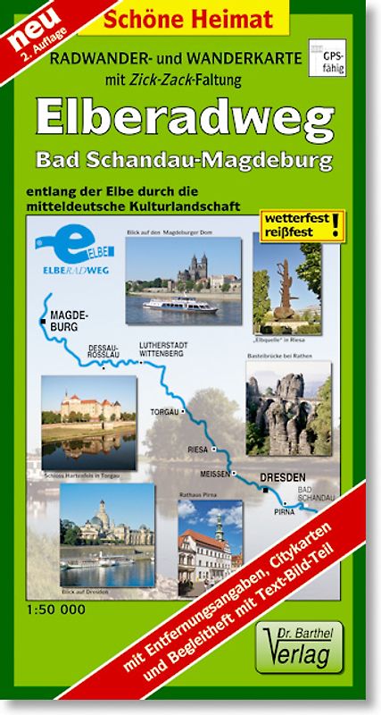 Radwanderkarte Elberadweg Bad Schandau - Magdeburg