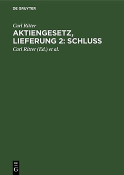 Aktiengesetz, Lieferung 2: Schluß