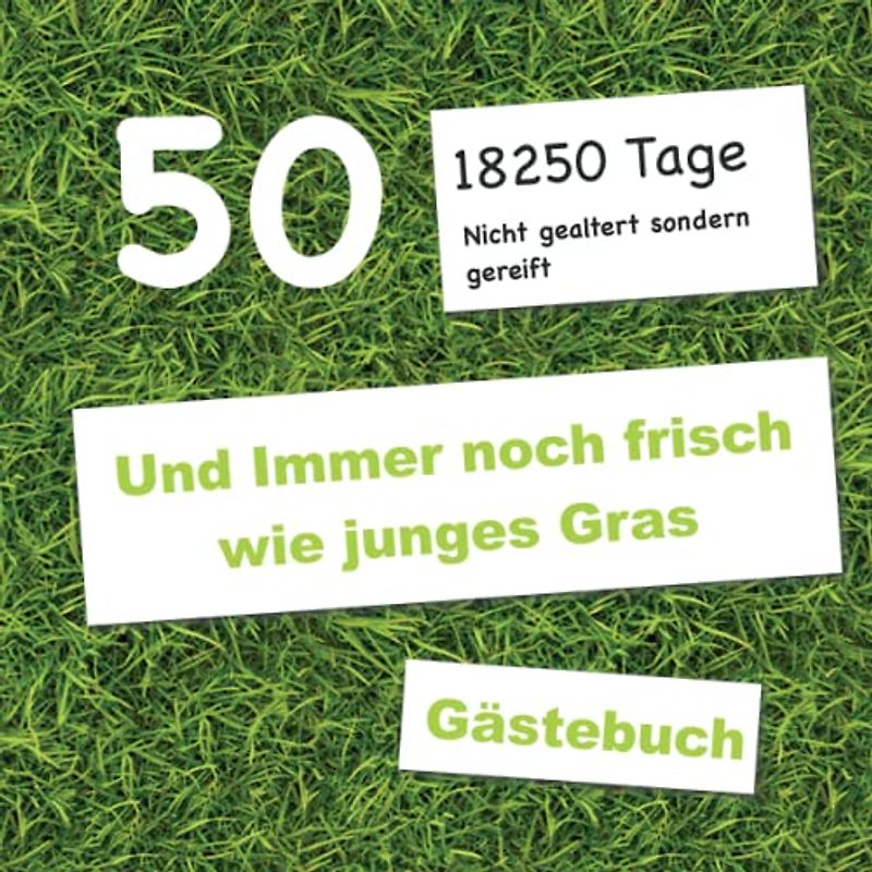 Gästebuch 50. Geburtstag / Gras / Fussball / Lustiges Geschenk für Mann und Frau / Buch für Glückwünsche / Geniale Deko