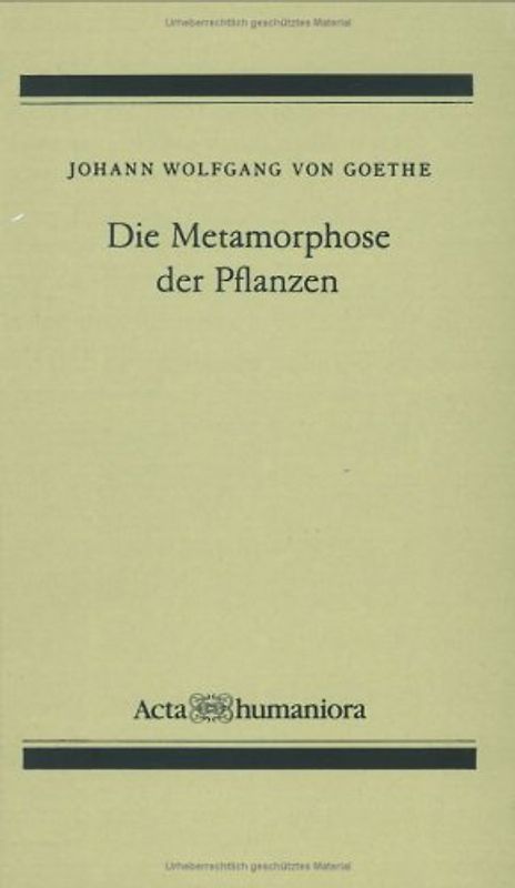 Die Metamorphose der Pflanzen