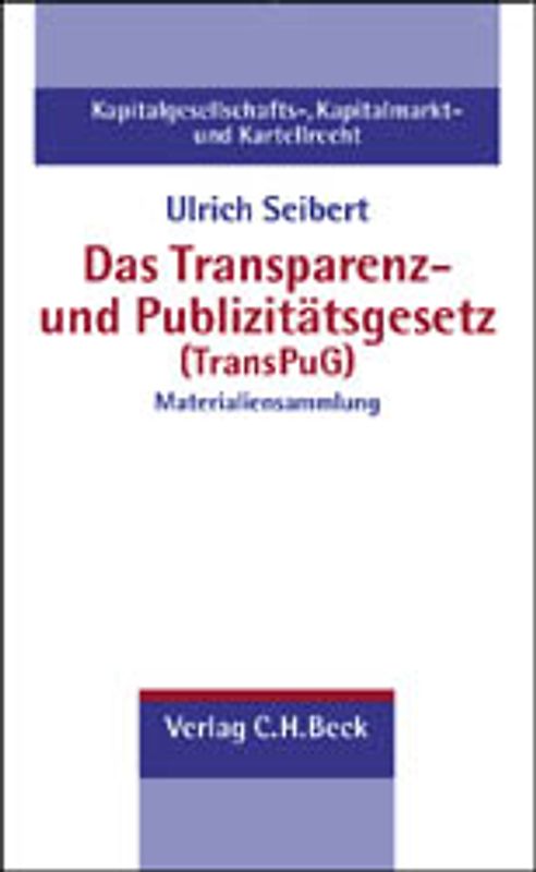 Das Transparenz- und Publizitätsgesetz