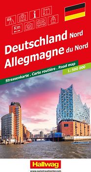 Hallwag Strassenkarte Deutschland Nord 1:500.000