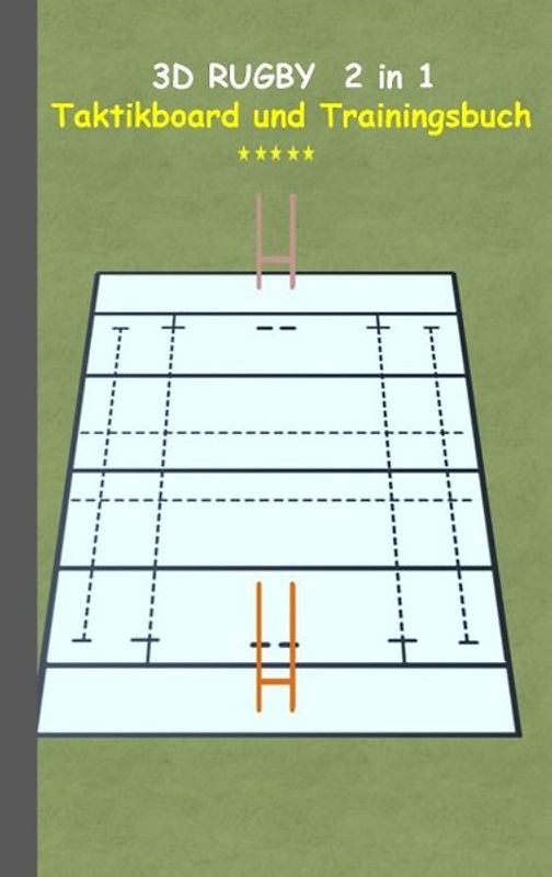 3D Rugby 2 in 1 Taktikboard und Trainingsbuch