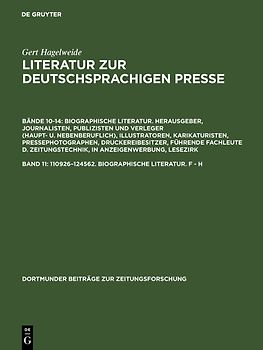 110926–124562. Biographische Literatur. F - H