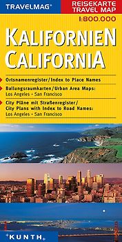KUNTH Reisekarte Kalifornien 1:800 000