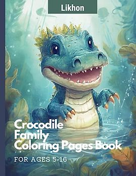Likhon Crocodile Family Coloring Pages Book for Ages 5-16