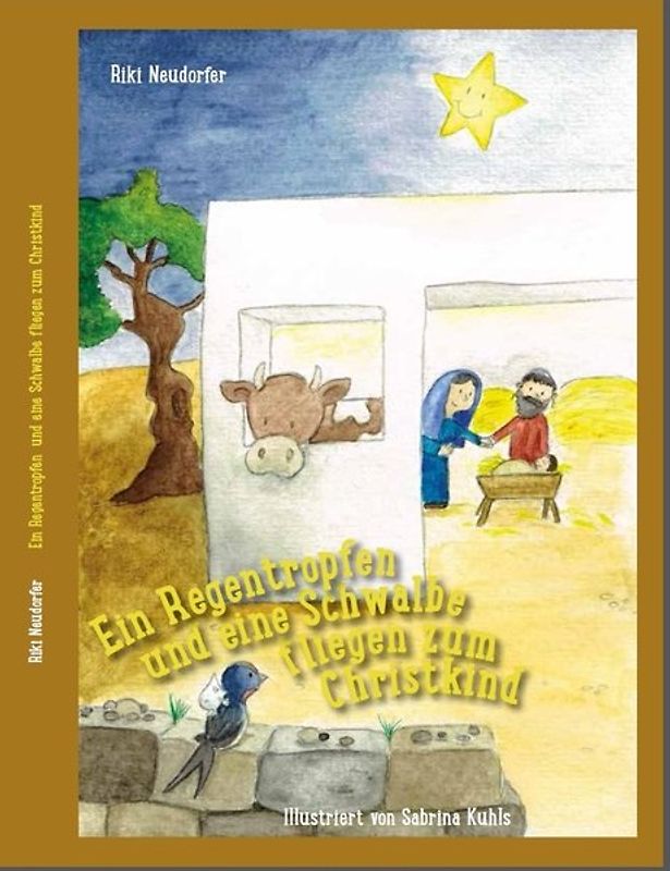 Ein Regentropfen und eine Schwalbe fliegen zum Christkind