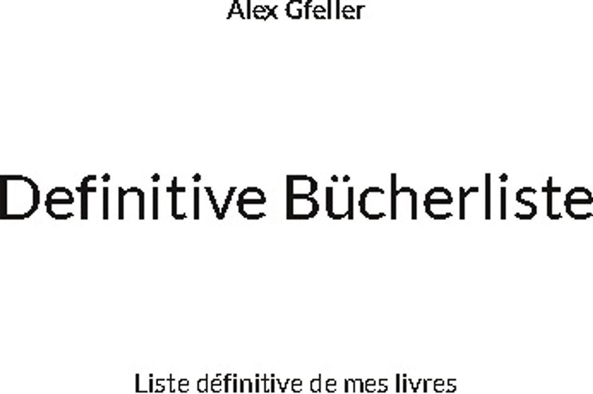 Definitive Bücherliste
