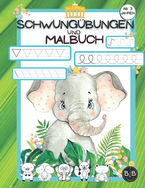 Schwungübungen und Malbuch Vorschule ab 3 Jahren: Schwungübungen ab 3 4 5 6 Übungsheft für den Kindergarten Vorschule mit Malbuch zur Förderung ... Ideale Vorbereitung Für Den Kindergarten