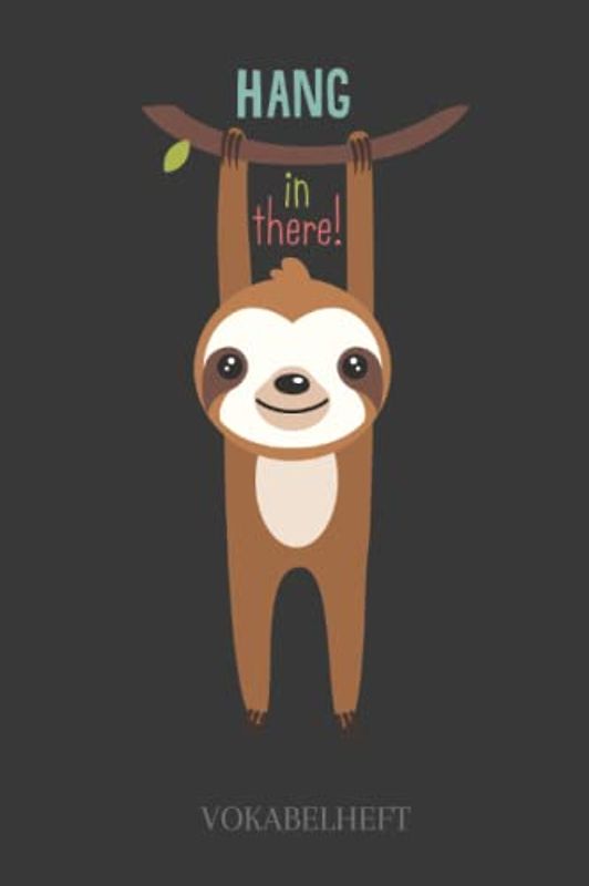 Vokabelheft: Vokabelheft Faultier, 60 Seiten mit je 3 Spalten, A5