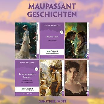 6 Maupassant Geschichten (6 Bücher + Audio-Online)- Frank-Lesemethode - Kommentierte zweisprachige Ausgabe Französisch-Deutsch
